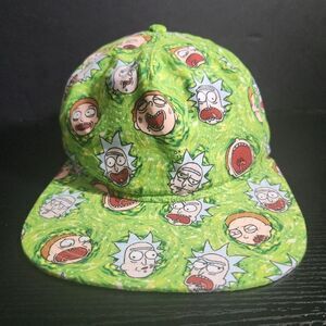 Rick And Morty Baseball Cap Hat  Snapback Green All Over Print Adult‎ Swim